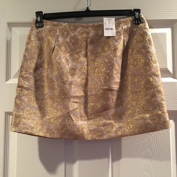 J. Crew Glittery Gold Flower Skirt - Picture 2 of 3